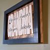 Custom wood family children/grandchildren engraved sign with black border and white parent/grandparent backing. Made in Canada by Bergeron Woodgrains