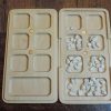 Handcrafted Mancala board game using Canadian Maple, authentic stone pieces and embedded magnetic closures. Convenient design and compact storage, made by Bergeron Woodgrains.