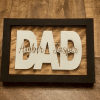 Custom wood family children/grandchildren engraved sign with black border and white parent/grandparent backing. Made in Canada by Bergeron Woodgrains