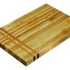 Maple edge grain cutting board with cherry stripes along the long and short edge. Canadian made by Bergeron Woodgrains