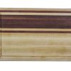 Maple and walnut striped edge grain cutting board with juice groove. Canadian made by Bergeron Woodgrains