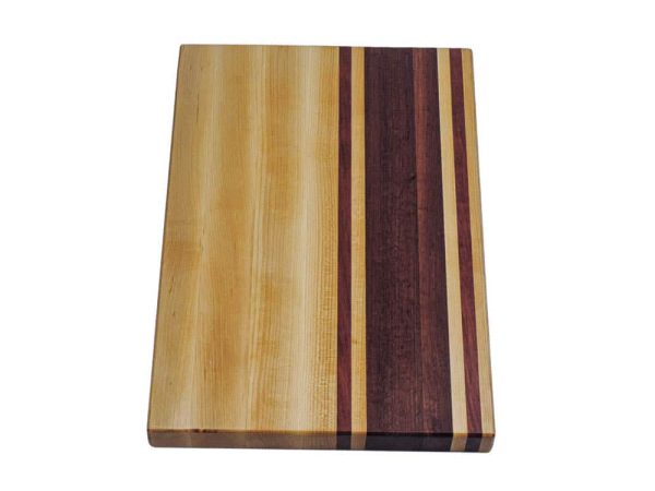 Maple and walnut striped edge grain cutting board. Canadian made by Bergeron Woodgrains