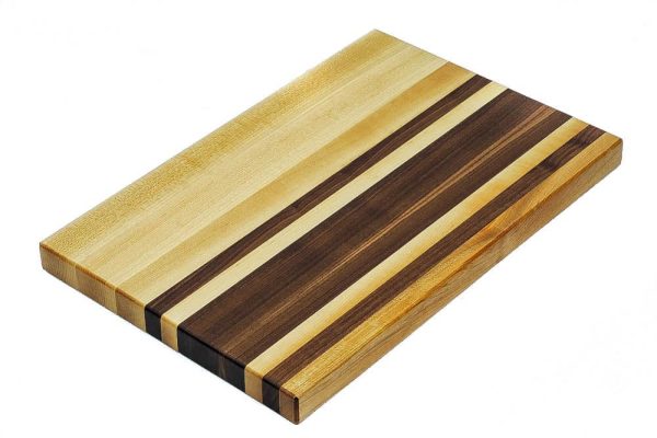 Maple and walnut striped edge grain cutting board. Canadian made by Bergeron Woodgrains