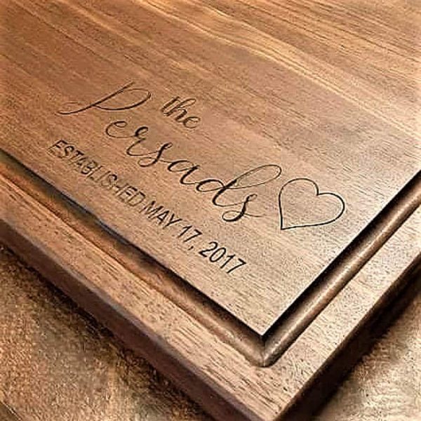 Cutting Board Personalized Custom Engraving | Laser Engraved Cutting Boards | Corporate Gifts | Bergeron Woodgrains