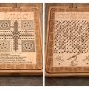 Handcrafted wooden board game featuring a Ludo and Serpents and Ladders double sided scorecard with storage box showcasing dovetail and box finger joints. Played similarly to Snakes and Ladders and Parcheesi. Made by Bergeron Woodgrains