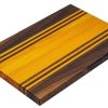 Walnut and Osage Orange edge grain cutting board with walnut and osage orange accent strips. Made in Canada by Bergeron Woodgrains