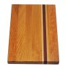 Cherry edge grain cutting board with maple and purple heart accent strips. Made in Canada by Bergeron Woodgrains