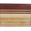 Maple and purple heart edge grain cutting board with juice groove. Canadian made by Bergeron Woodgrains