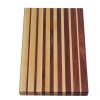 Maple and purple heart edge grain cutting board featuring narrowing opposing strips running along the long edge of the cutting board. Canadian made by Bergeron Woodgrains