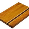 Cherry edge grain cutting board with maple and purple heart accent strips. Made in Canada by Bergeron Woodgrains