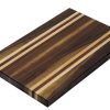 Walnut edge grain cutting board with maple and Purple Heart accent strips. Canadian made by Bergeron Woodgrains