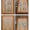 Handcrafted wooden board game featuring a Ten Thousand and Dice Poker scorecard displaying pegs, Dice and Bingo Chips in play. Canadian-made by Bergeron Woodgrains