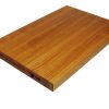 Cherry edge grain cutting board with handles. Made in Canada by Bergeron Woodgrains