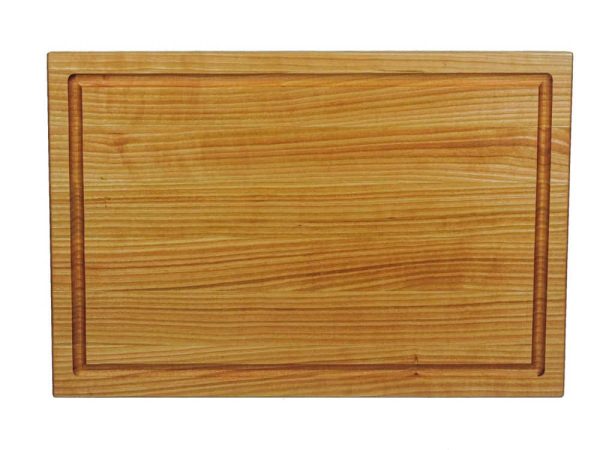 Cherry edge grain cutting board with juice groove. Made in Canada by Bergeron Woodgrains