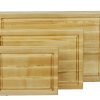 Triple set of Maple edge grain cutting boards with juice grooves. Made in Canada by Bergeron Woodgrains