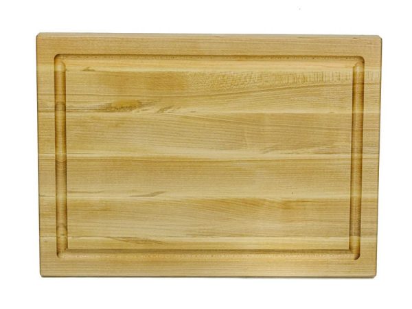 Maple edge grain cutting board with juice groove. Made in Canada by Bergeron Woodgrains