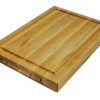 Maple edge grain cutting board with juice groove and handles. Made in Canada by Bergeron Woodgrains