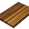 Walnut edge grain cutting board with 4 cherry stripes. Canadian made by Bergeron Woodgrains