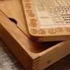 Elegant handcrafted wooden board game featuring a Yardzee scorecard with storage for accessories by Bergeron Woodgrains. Features dovetail & boxed finger joints. Similar to Yahtzee