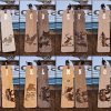 Collection of laser engraved wood bookmarks with various wildlife animals