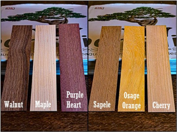 Wood bookmark wood species type including walnut, cherry, purple heart, sapele, maple, osage orange