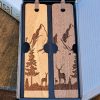 Laser engraved Wood bookmarks with wildlife nature scene inside set inside a small gift box