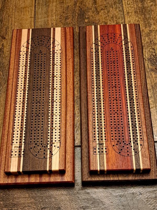 4 Lane 2 Tier Cribbage Boards Top Bergeron Woodgrains