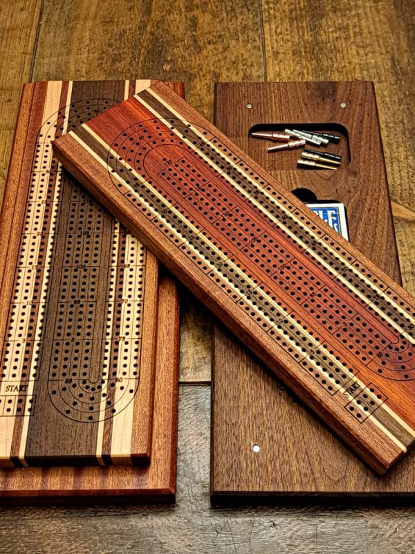 4 Lane 2 Tier Cribbage Boards Top Inside Bergeron Woodgrains