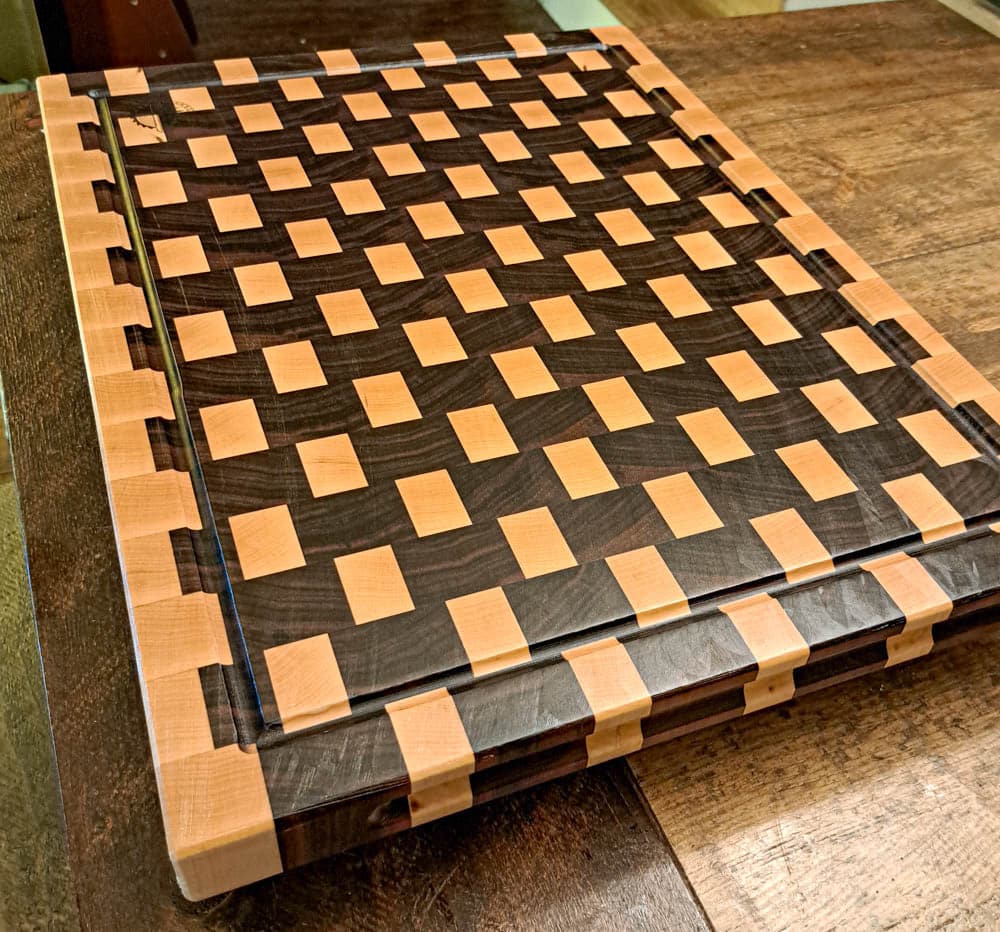 Checkered Basket Weave End Grain Cutting Board Bergeron Woodgrains